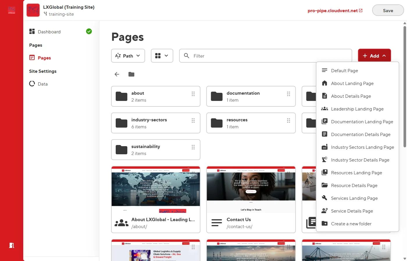 The template picker dialog